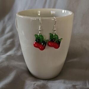 Glass Cherry Earrings